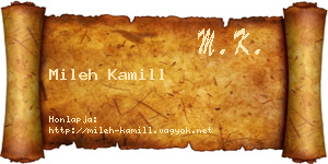 Mileh Kamill névjegykártya